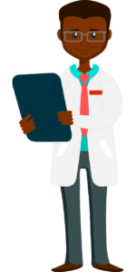 African American doctor holding a clipbpoard